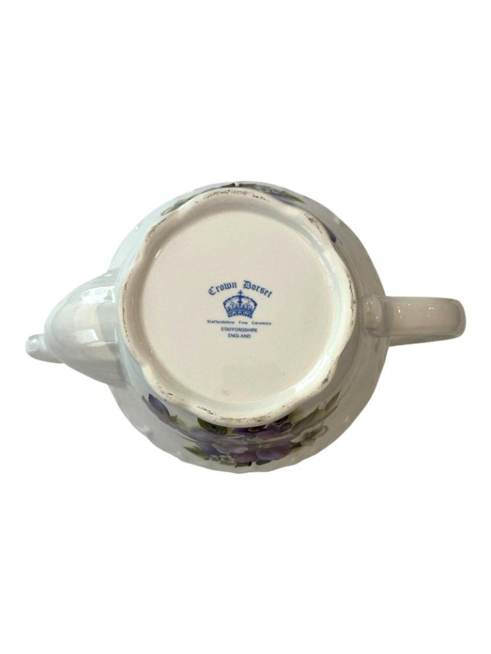 Crown Dorset Staffordshire England Teapot Flowered and Gold Trim - Picture 9 of 10